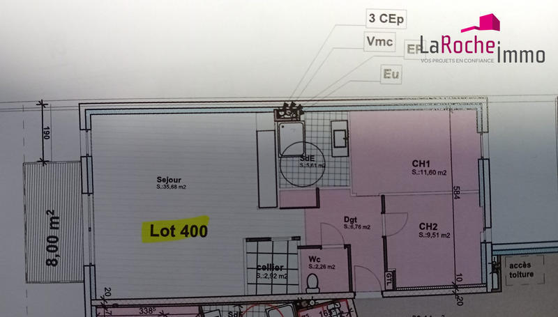 Appartement - 74 m² - 3 pièces