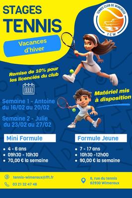 Stage de Tennis : Vacances d'hiver