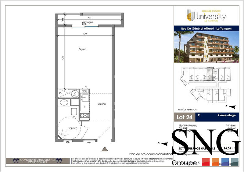 Appartement - 27 m² - 1 pièce