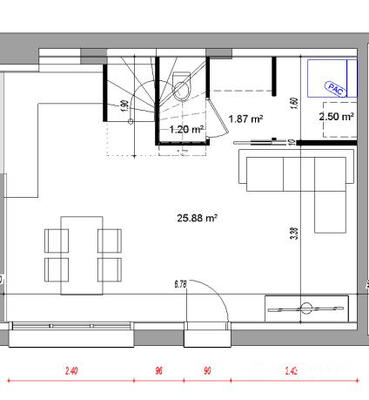 Appartement - 71 m² - 1 pièce