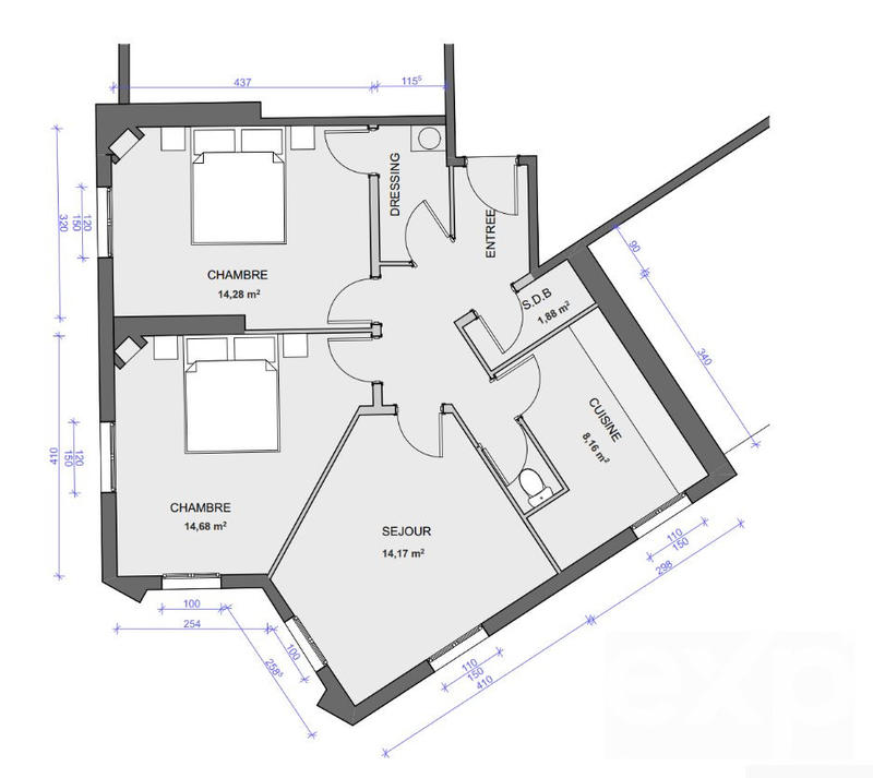 Appartement - 110 m² - 5 pièces