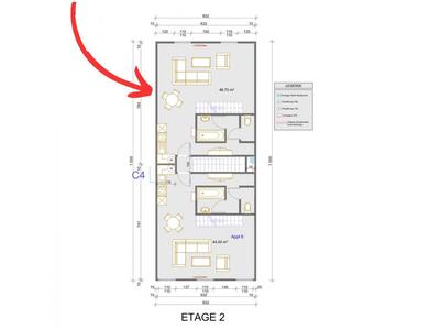 Appartement - 47 m² - 2 pièces