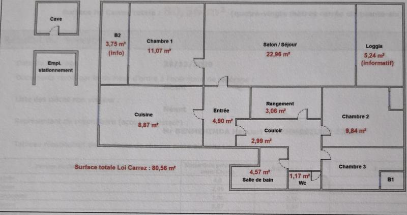Appartement - 81 m² - 4 pièces