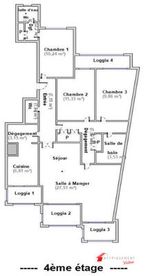 Appartement - 93 m² - 4 pièces
