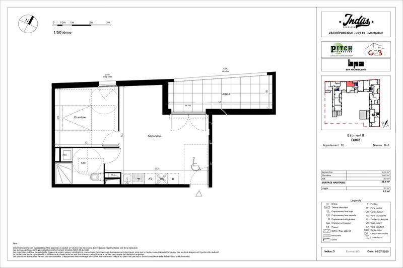 Appartement - 38 m² - 2 pièces