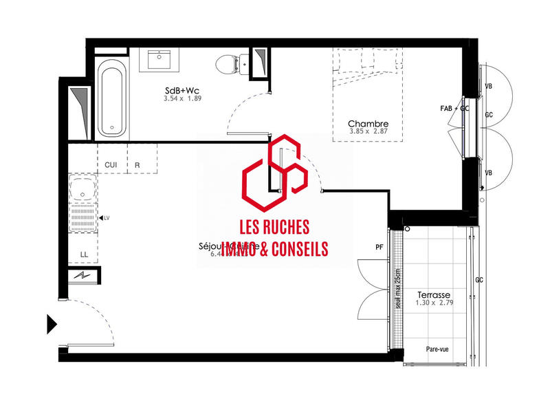 Appartement - 43 m² - 2 pièces