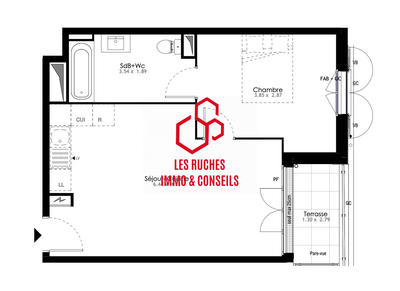 Appartement - 43 m² - 2 pièces