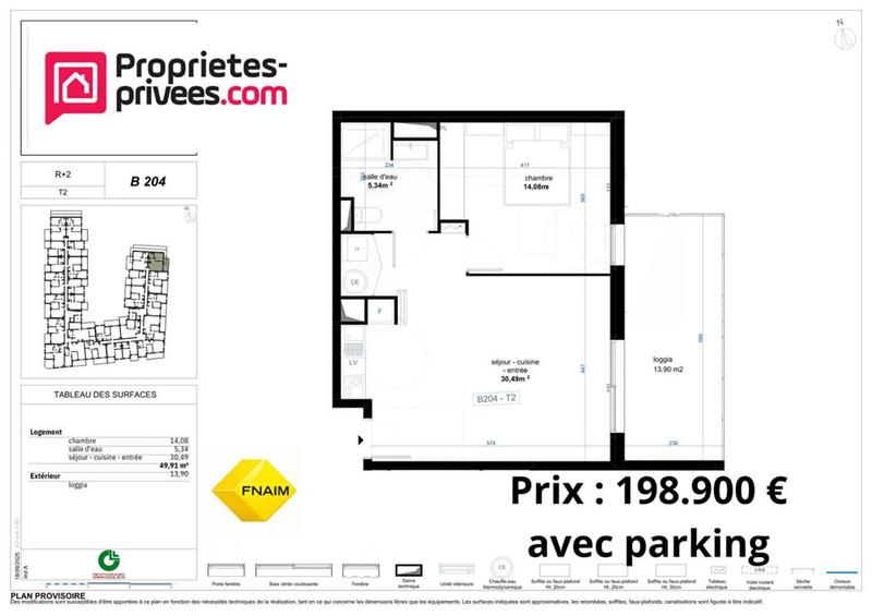 Appartement - 40 m² - 2 pièces