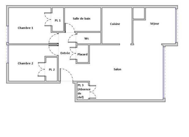Appartement - 58 m² - 3 pièces
