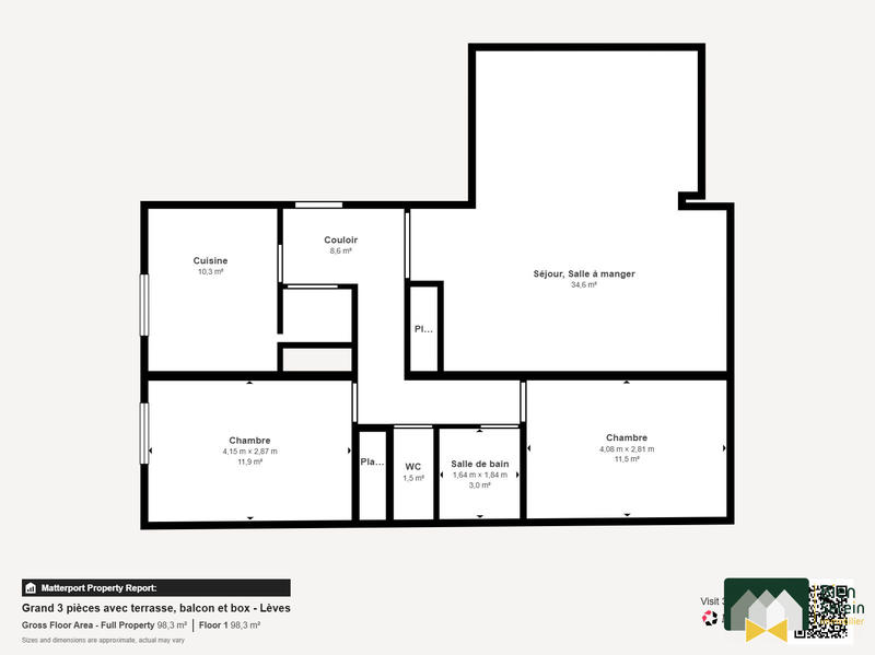Appartement - 84 m² - 3 pièces