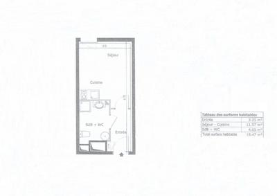 Appartement - 19 m² - 1 pièce