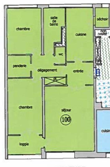 Appartement - 69 m² - 3 pièces