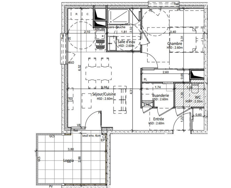 Appartement - 47 m² - 2 pièces