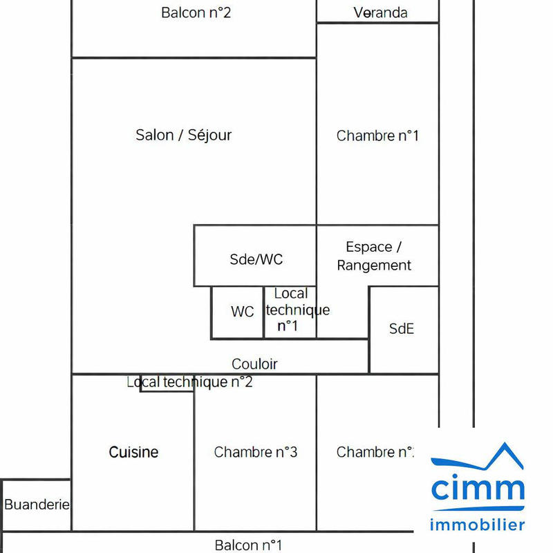 Appartement - 97 m² - 5 pièces