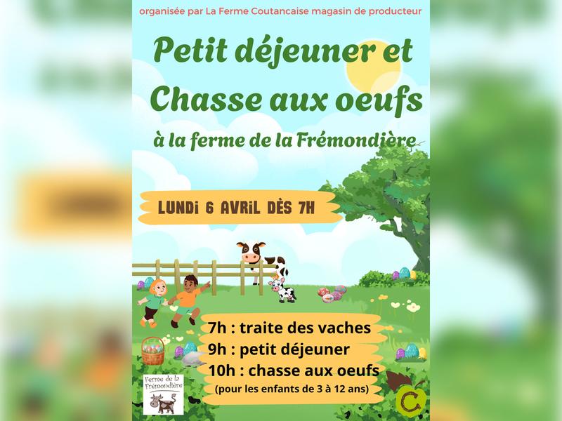 Pâques de la Ferme Coutançaise : traite, petit déjeuner et chasse aux œufs