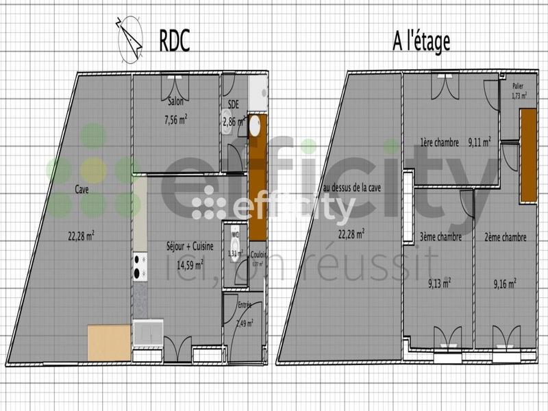 Maison en pierre - 60 m² - 4 pièces
