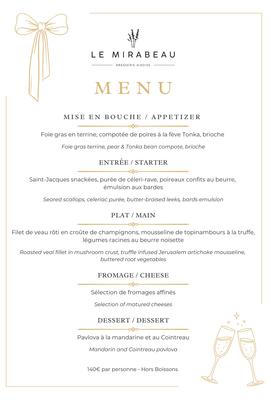 Restaurant le Mirabeau - Réveillon de la Saint-Sylvestre