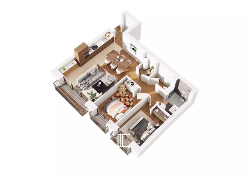 Appartement - 64 m² - 3 pièces