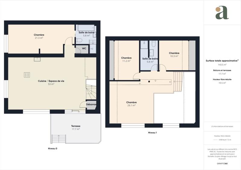 Loft - 117 m² - 6 pièces