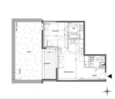 Appartement - 44 m² - 2 pièces