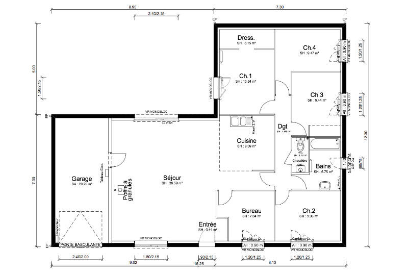 Maison - 115 m² - 6 pièces