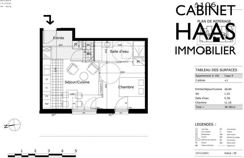 Appartement - 39 m² - 2 pièces