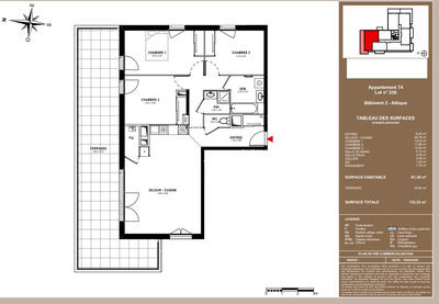 Appartement - 87 m² - 4 pièces