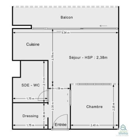 Appartement - 27 m² - 1 pièce