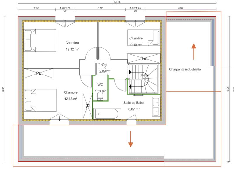 Maison - 118 m² - 5 pièces