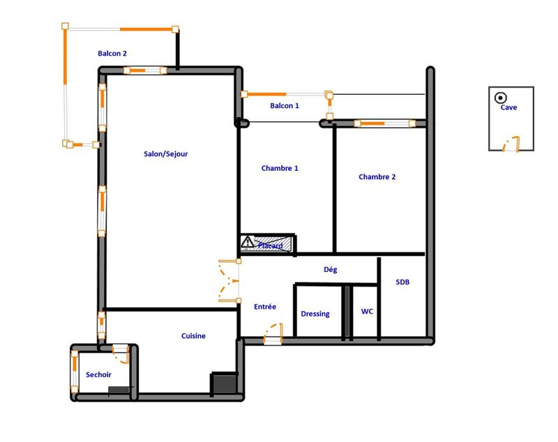 Appartement - 82 m² - 3 pièces