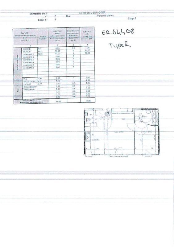 Appartement - 43 m² - 2 pièces