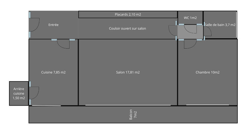 Appartement - 46 m² - 2 pièces