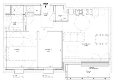 Appartement - 60 m² - 3 pièces