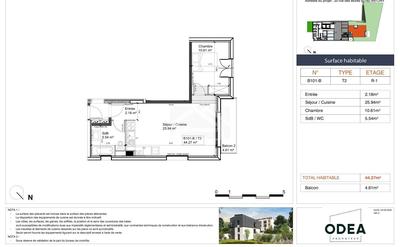 Appartement - 44 m² - 2 pièces