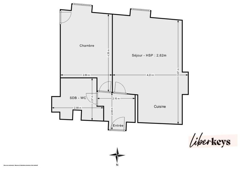 Appartement - 40 m² - 2 pièces
