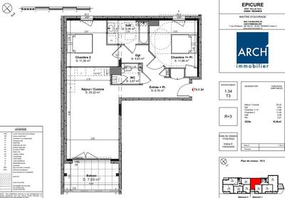 Appartement - 67 m² - 3 pièces