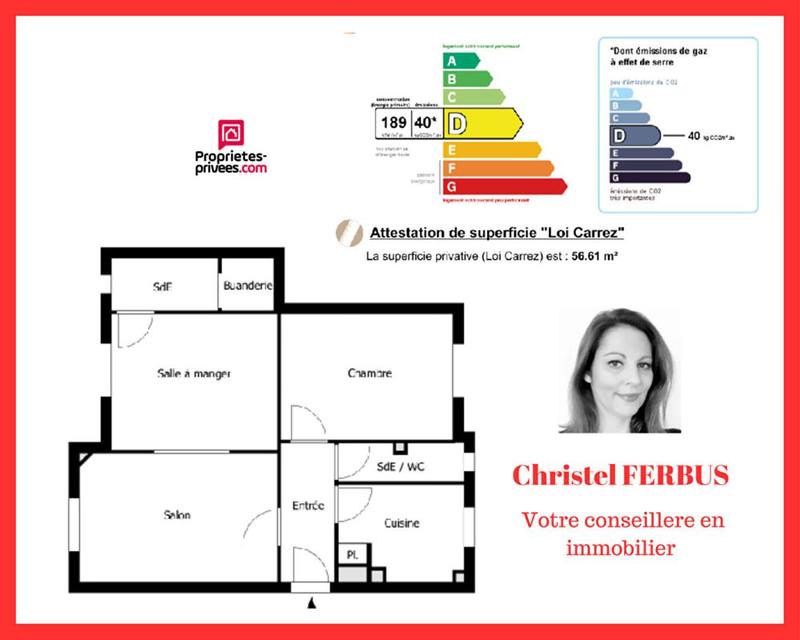 Appartement - 56 m² - 3 pièces