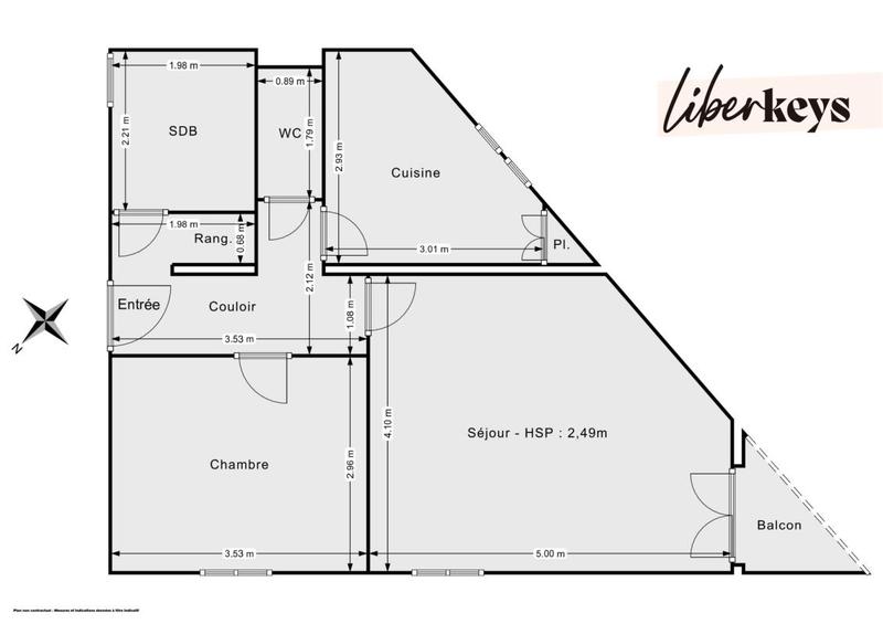 Appartement - 47 m² - 3 pièces