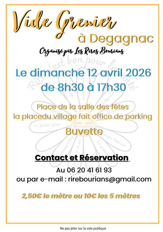 Vide grenier du club les rires bourians