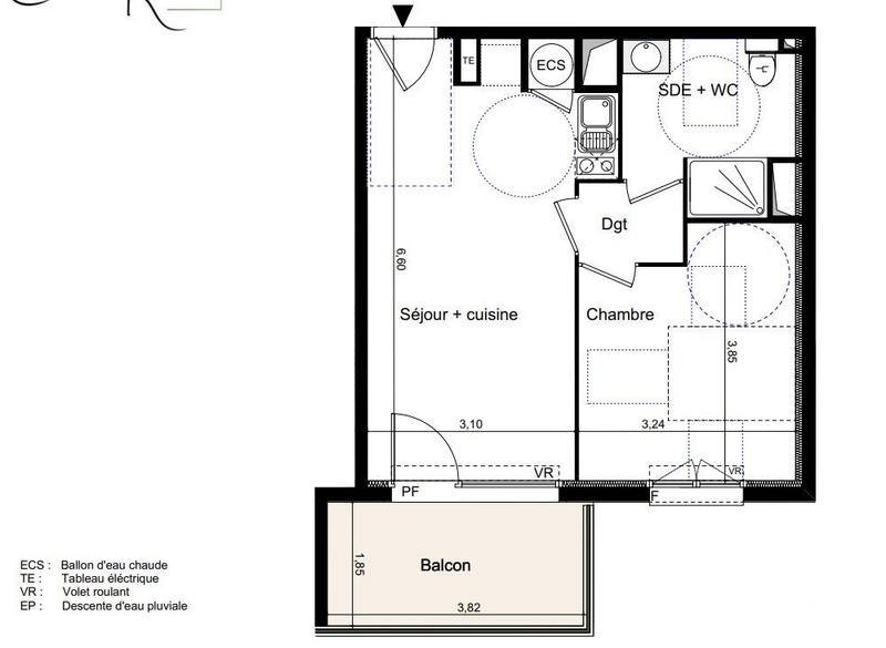 Appartement - 40 m² - 2 pièces