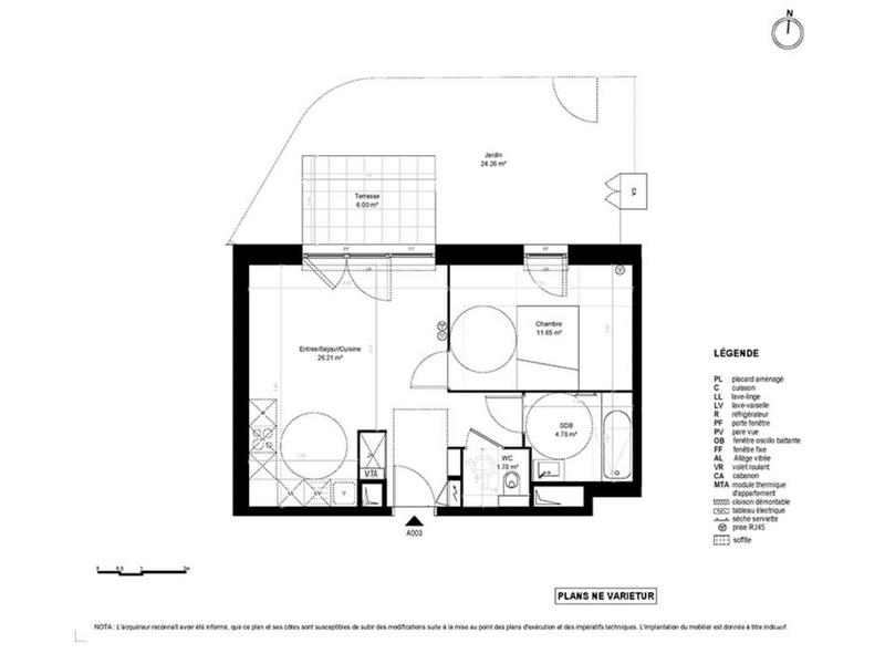 Appartement - 44 m² - 2 pièces