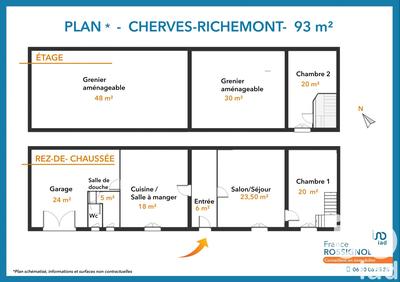 Maison de village - 93 m² - 3 pièces