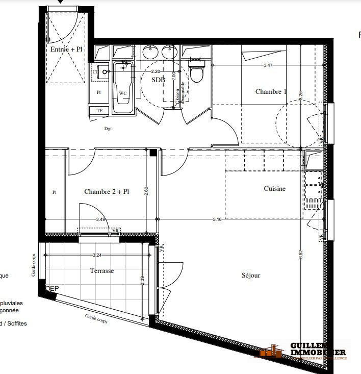 Appartement - 67 m² - 3 pièces