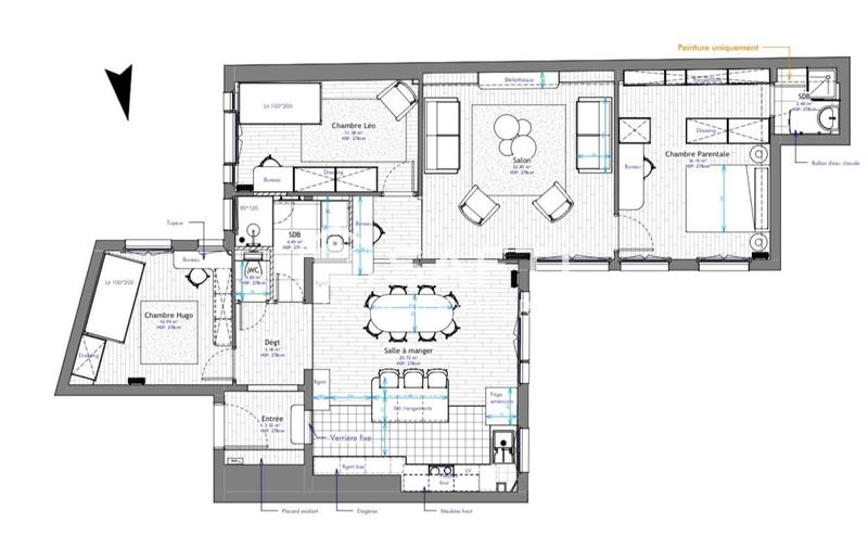 Appartement - 100 m² - 5 pièces