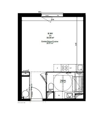 Appartement - 32 m² - 1 pièce