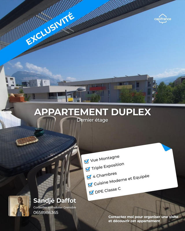 Duplex - 93 m² - 5 pièces