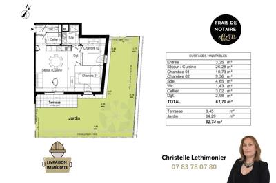 Appartement - 61 m² - 3 pièces