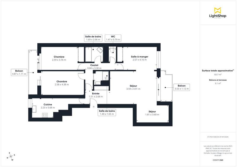 Appartement - 88 m² - 4 pièces
