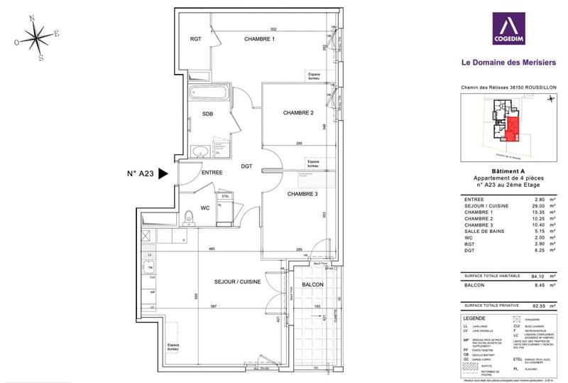 Appartement - 84 m² - 4 pièces