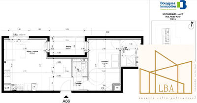 Appartement - 43 m² - 2 pièces